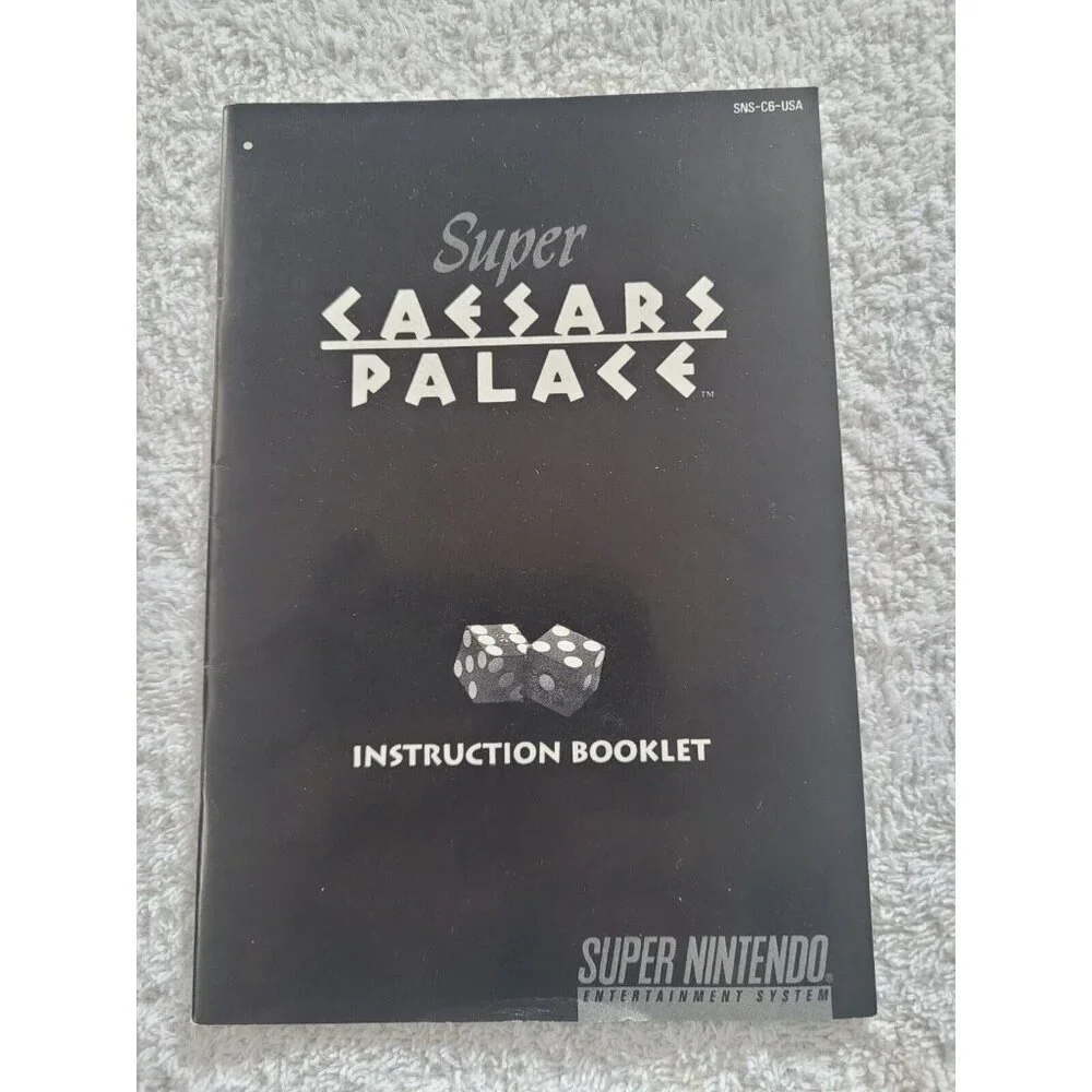 Super Caesars Palace Super Nintendo SNES Game Original Box With Manual